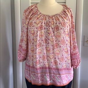 Lovely Adrienne Vittadini Floral Top 2X